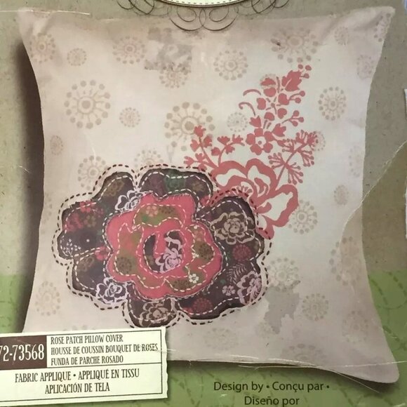 Cross Stitch Kit Dimensions Handmade 2011 Embroidery Rose Patch Pillow Cover - Picture 3 of 8